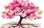 watercolor tree pink