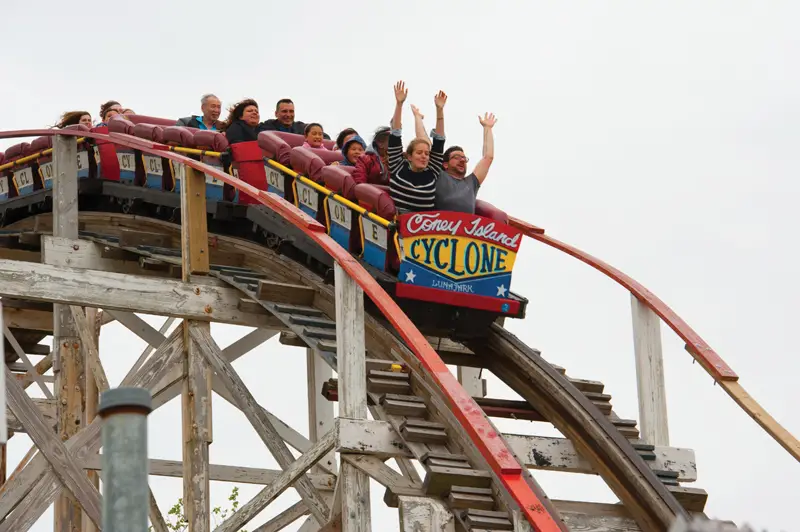 the Cyclone roller coaster