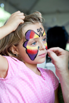 girl face paint butterfly
