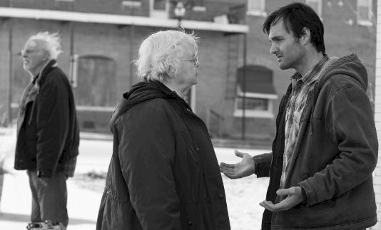 Bruce Dern, June Squibb, and Will Forte in the family drama Nebraska. Courtesy Merle Wallace/Paramount Pictures