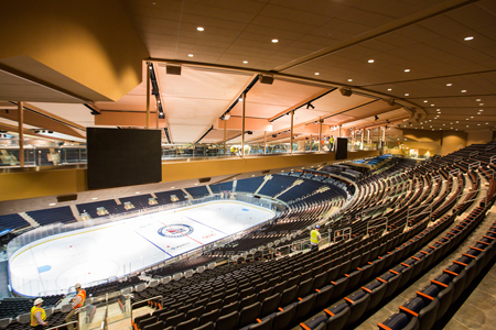The hockey rink at Madison Square Garden