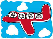 family plane cartoon