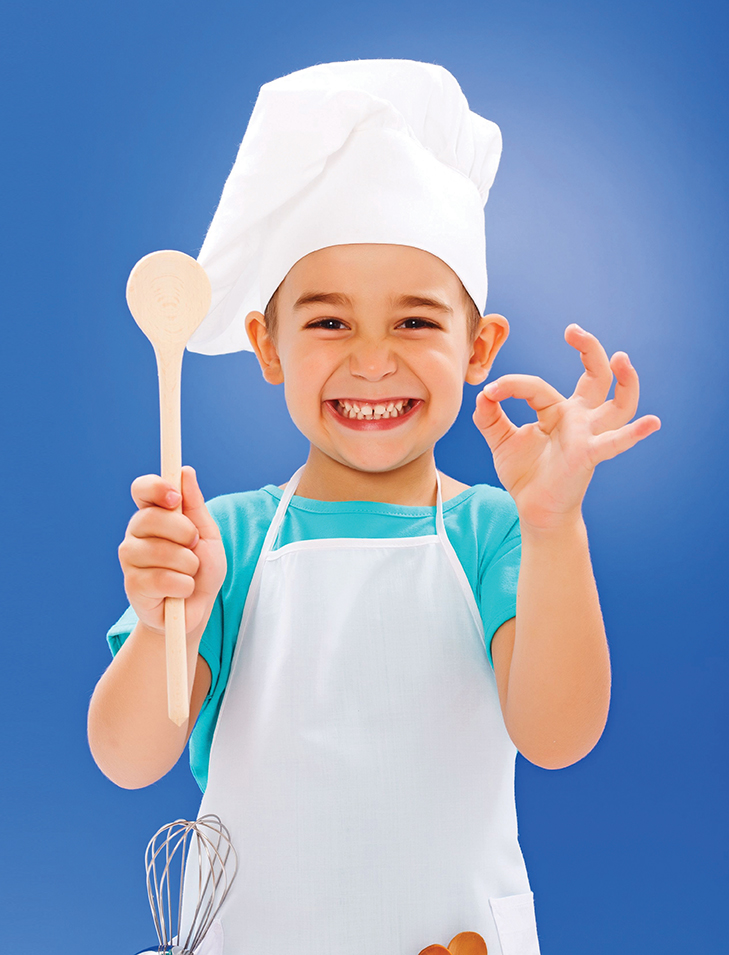 child in chef hat