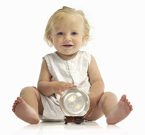 baby with crystal ball