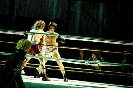 Adam Perry and Andy Karl in Rocky
