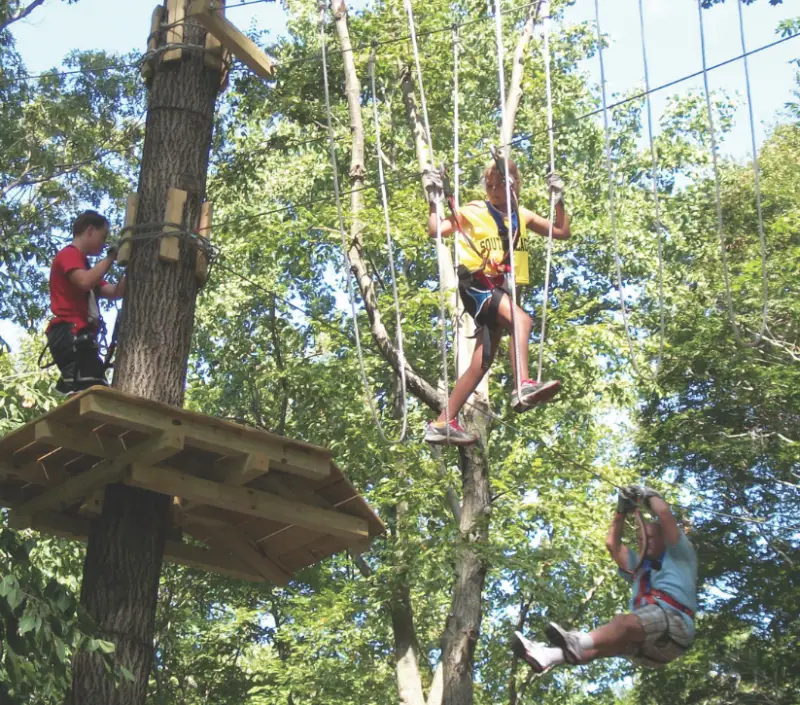 ropes course at adventure park at the discovery museum