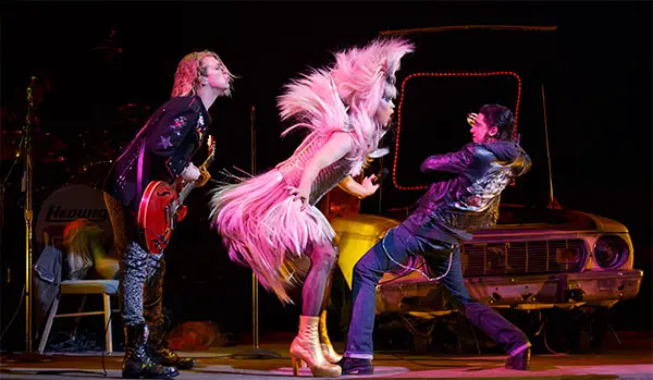 Tim Mislock, Andrew Rannels, and Lena Hall in Hedwig on Broadway